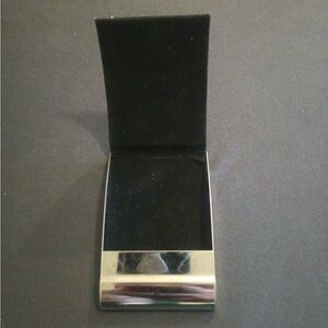 Stainless Steel and Black Leather Professional Business Name Card Holder Wallet